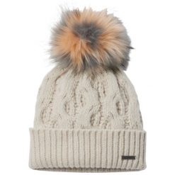 Czapka damska Boundless Days Cable Knit Pom Beanie. Brązowe czapki Columbia, bez wzorów, z materiału. Za 119.99 zł.