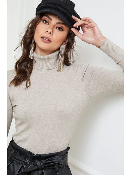 Joséfine Golf "Empoli" w kolorze beżowym rozmiar: M. Brązowe golfy Joséfine, m, bez wzorów, z kaszmiru, bez ramiączek. Za 156.61 zł.