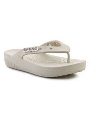 Crocs Japonki "Classic Platform" w kolorze kremowym rozmiar: 34/35. Brązowe klapki Crocs, bez wzorów, z otwartym noskiem, bez obcasa, na platformie. Za 114.45 zł.