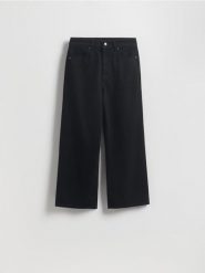 Jeansy culotte - czarny. Czarne jeansy Reserved, bez wzorów. Za 129.99 zł.