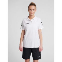 Koszulka tenisowa polo damska Hummel Go Cotton Polo Woman. Białe koszulki polo Hummel, s, bez wzorów, z bawełny, bez kołnierzyka, bez ramiączek. Za 53.20 zł.