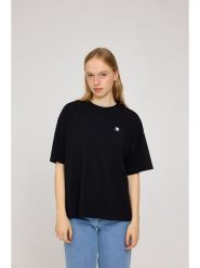 MAZINE Koszulka "Miki" w kolorze czarnym rozmiar: XS. Czarne bluzki MAZINE, xs, bez wzorów, z bawełny, bez kołnierzyka, bez ramiączek. Za 43.99 zł.