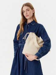 Tommy Hilfiger Torebka Th Soft Summer Bucket AW0AW17540 Kremowy. Białe torebki klasyczne TOMMY HILFIGER, bez wzorów, ze skóry, bez dodatków. Za 369.99 zł.