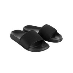 Japonki Unisex Dla Dorosłych. Czarne klapki JUST COOL, bez wzorów, z materiału, bez obcasa. Za 76.99 zł.