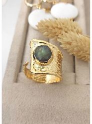 Nakkash Pozłacany pierścionek z topazem rozmiar: onesize. Szare pierścionki Nakkash, z topazem, pozłacane. Za 43.99 zł.