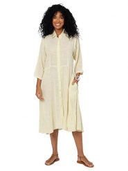 Aller Simplement Sukienka w kolorze kremowym rozmiar: 38/40. Brązowe sukienki Aller Simplement, bez wzorów, z bawełny, bez kołnierzyka, bez ramiączek, midi. Za 100.99 zł.