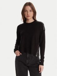DKNY Sweter P5MSLJ92 Czarny Regular Fit. Czarne swetry DKNY, xl, bez wzorów, z wiskozy, bez ramiączek. Za 439.99 zł.