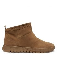 Geox Skórzane botki w kolorze karmelowym rozmiar: 38. Brązowe botki Geox, bez wzorów, bez obcasa, bez zapięcia. Za 289.95 zł.