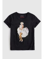 Guess T-Shirt 182715 Czarny Classic Fit. Czarne t-shirty Guess, xl, z aplikacjami, bez kołnierzyka, bez ramiączek. Za 214.99 zł.