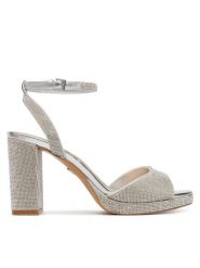 Aldo Sandały Alluring 13918870 Srebrny. Szare sandały Aldo, bez wzorów, ze skóry, bez obcasa, na słupku, bez zapięcia. Za 499.99 zł.