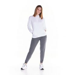 Bluza z zamek błyskawiczny na co dzień na siłownię. Białe bluzy LEONE 1947 APPAREL, m, bez wzorów, z dresówki, bez kaptura. W wyprzedaży za 273.65 zł.