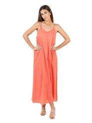 Isla Bonita by SIGRIS Sukienka w kolorze pomarańczowym rozmiar: XL. Pomarańczowe sukienki Isla Bonita by SIGRIS, na co dzień, xl, bez wzorów, z bawełny, bez kołnierzyka, bez ramiączek, maxi, proste. Za 185.95 zł.