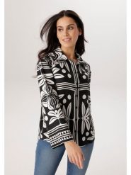 Aniston Bluzka w kolorze czarno-białym rozmiar: 42. Czarne bluzki Aniston, bez wzorów, z wiskozy, bez kołnierzyka, bez ramiączek. Za 173.99 zł.