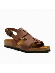 Comfortfusse Skórzane sandały "Likya" w kolorze brązowym rozmiar: 42. Brązowe sandały Comfortfüße, bez wzorów, klasyczne, z otwartym noskiem, bez obcasa, bez zapięcia. Za 260.99 zł.