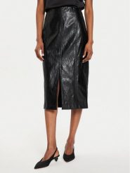 Marella Spódnica z imitacji skóry Biagio 2423106071 Czarny Regular Fit. Czarne spódnice Marella, bez wzorów, ze skóry. Za 349.99 zł.