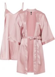 Szlafrok kimono + koszulka nocna (kompl. 2-częściowy). Czerwone szlafroki bonprix, bez wzorów, bez ramiączek, bez kaptura. Za 159.99 zł.
