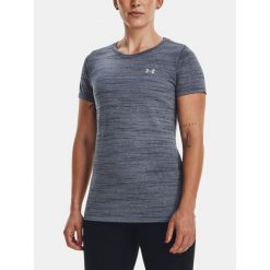 T-Shirt Koszulka Damska Sportowa Treningowa Under Armour. Szare koszulki sportowe Under Armour, bez wzorów, bez ramiączek, na fitness i siłownię. W wyprzedaży za 92.31 zł.