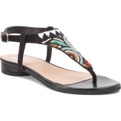 Sandały GIOSEPPO - 44205 Black. Czarne klapki Gioseppo, bez wzorów, z materiału, bez obcasa, na obcasie, bez zapięcia. W wyprzedaży za 179.00 zł.