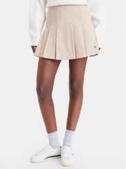 Lacoste Spódnica plisowana JF8001 Beżowy Regular Fit. Brązowe spódnice Lacoste, bez wzorów, z bawełny, plisowane. Za 659.99 zł.