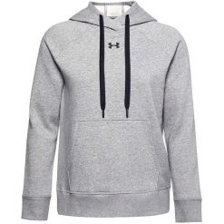 Damska Bluza Z Kapturem Rival Fleece Hoodie. Szare bluzy Under Armour, xl, bez wzorów, z kapturem. Za 341.99 zł.