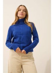 Just Cashmere Kaszmirowy golf "Estelle" w kolorze niebieskim rozmiar: XL. Niebieskie golfy Just Cashmere, xl, bez wzorów, z kaszmiru, bez ramiączek. Za 378.63 zł.