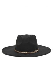 Guess Kapelusz AW5367 POL01 Czarny. Czarne kapelusze Guess, z aplikacjami, z materiału. Za 239.99 zł.