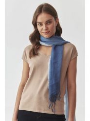 TATUUM Lniany szal w kolorze niebieskim - 185 x 54 cm rozmiar: onesize. Niebieskie szaliki Tatuum, bez wzorów, ze lnu. Za 105.88 zł.