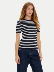 Tommy Hilfiger Bluzka WW0WW43918 Granatowy Slim Fit. Niebieskie bluzki TOMMY HILFIGER, s, bez wzorów, z wiskozy, bez kołnierzyka, bez ramiączek. Za 149.99 zł.