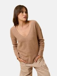 Just Cashmere Kaszmirowy sweter "Cassie" w kolorze jasnobrązowym rozmiar: L. Brązowe swetry Just Cashmere, l, bez wzorów, z kaszmiru, bez ramiączek. Za 426.99 zł.