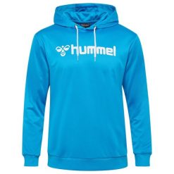 Bluza z kapturem Hummel Logo. Niebieskie bluzy Hummel, bez wzorów, z kapturem. Za 187.00 zł.