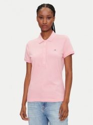 Gant Polo Sheild 4200870 Różowy Slim Fit. Czerwone koszulki polo GANT, s, bez wzorów, z bawełny, bez kołnierzyka, bez ramiączek. Za 229.99 zł.