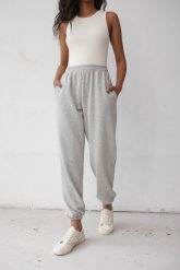 Spodnie dresowe w kolorze LIGHT GREY MELANGE - JOLLY-S. Szare spodnie dresowe Marsala, s, bez wzorów, z bawełny. Za 249.90 zł.