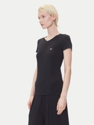 Emporio Armani Underwear T-Shirt EW000409 AF10889 UC001 Czarny Regular Fit. Czarne t-shirty Emporio Armani Underwear, xl, bez wzorów, z wiskozy, bez kołnierzyka, bez ramiączek. Za 189.99 zł.