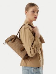 Calvin Klein Torebka Emblem Trio Jacquard LV04F3744G Brązowy. Brązowe torebki klasyczne Calvin Klein, bez wzorów, z materiału, bez dodatków. Za 649.99 zł.