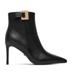 Botki Gino Rossi. Czarne botki Gino Rossi, bez wzorów, bez obcasa, na szpilce, bez zapięcia. Za 449.99 zł.