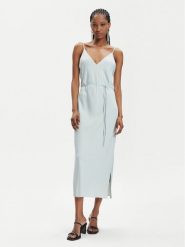 Calvin Klein Sukienka letnia K20K206776 Zielony Regular Fit. Zielone sukienki Calvin Klein, na lato, bez wzorów, z syntetyku, bez kołnierzyka, bez ramiączek. Za 439.99 zł.