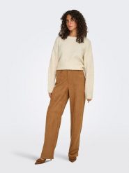 ONLY Sweter w kolorze beżowym rozmiar: S. Brązowe swetry Only, s, bez wzorów, bez ramiączek. Za 145.26 zł.