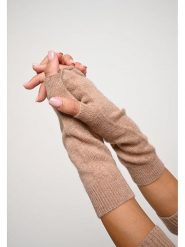 AUTHENTIC CASHMERE Kaszmirowe mankiety "Serre" w kolorze beżowym rozmiar: onesize. Brązowe rękawiczki AUTHENTIC CASHMERE, bez wzorów, z kaszmiru. Za 139.87 zł.