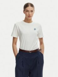 Tommy Hilfiger T-Shirt WW0WW48699 Écru Regular Fit. Białe t-shirty TOMMY HILFIGER, s, bez wzorów, z bawełny, bez kołnierzyka, bez ramiączek. Za 169.99 zł.