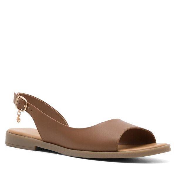 Sandały Lasocki. Brązowe sandały Lasocki, bez wzorów, bez obcasa, na płaskiej podeszwie, bez zapięcia. Za 159.99 zł.
