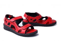 ARTIKER RELAKS 52C0295 czerwony, sandały damskie. Czerwone sandały Artiker Relaks, bez wzorów, ze skóry, bez obcasa, bez zapięcia. Za 146.93 zł.