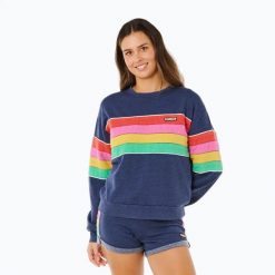 Bluza damska Rip Curl Surf Revival Relaxed Crew. Niebieskie bluzy Rip Curl, uniwersalny, bez wzorów, z bawełny, bez kaptura. Za 209.99 zł.