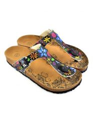 Calceo Japonki w kolorze czarnym ze wzorem rozmiar: 42. Czarne klapki Calceo, bez wzorów, z materiału, z otwartym noskiem, bez obcasa. Za 165.99 zł.