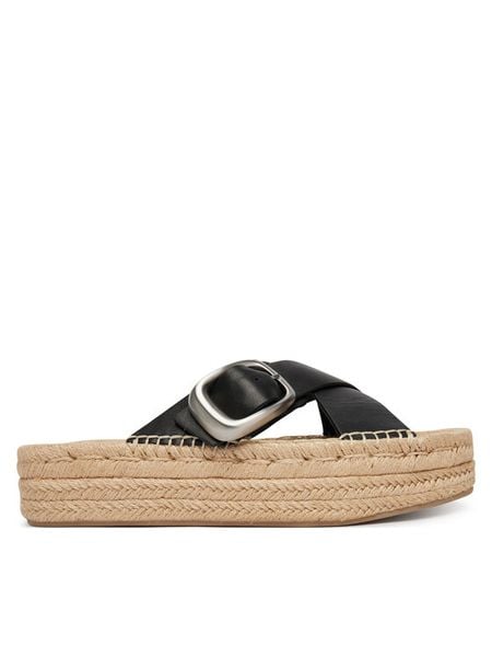 Calvin Klein Espadryle Flatf Espadrill Cross Lth Hdw HW0HW02892 Czarny. Czarne espadryle Calvin Klein, bez wzorów, ze skóry, bez obcasa, bez zapięcia. Za 278.99 zł.