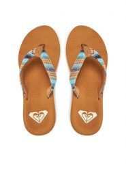 Roxy Japonki ARJL101167 Niebieski. Niebieskie klapki Roxy, bez wzorów, z tworzywa sztucznego, bez obcasa. Za 139.99 zł.