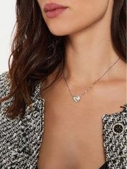 Guess Naszyjnik JUBN04 501JW Srebrny. Szare naszyjniki Guess, metalowe. Za 259.99 zł.