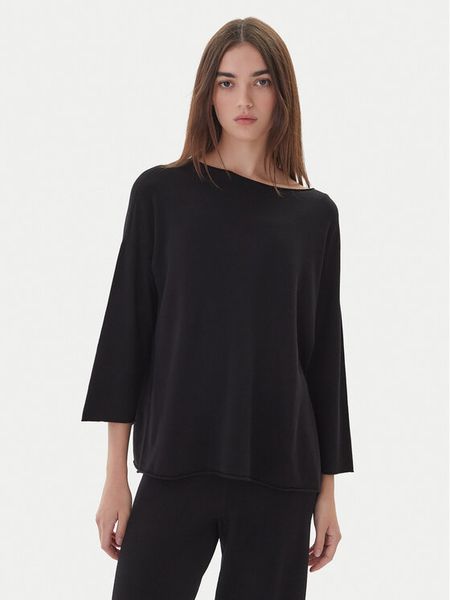 Kontatto Sweter 3M0801C Czarny Regular Fit. Czarne swetry Kontatto, m, bez wzorów, z syntetyku, bez ramiączek. Za 269.99 zł.