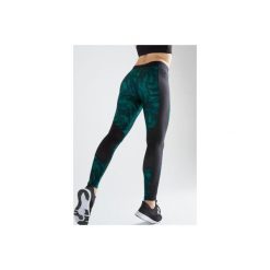 Legginsy fitness kardio damskie 120 z nadrukiem graficznym. Zielone legginsy DOMYOS, l, bez wzorów, z elastanu. Za 64.99 zł.