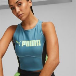 Tank Top Sportowy Damski Puma Fit Eversculpt. Niebieskie koszulki sportowe Puma, bez wzorów, bez ramiączek. Za 121.99 zł.