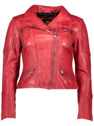 Buffalo Skórzana kurtka w kolorze czerwonym rozmiar: 44. Czerwone kurtki Buffalo, bez wzorów, z materiału, bez kaptura. Za 347.99 zł.